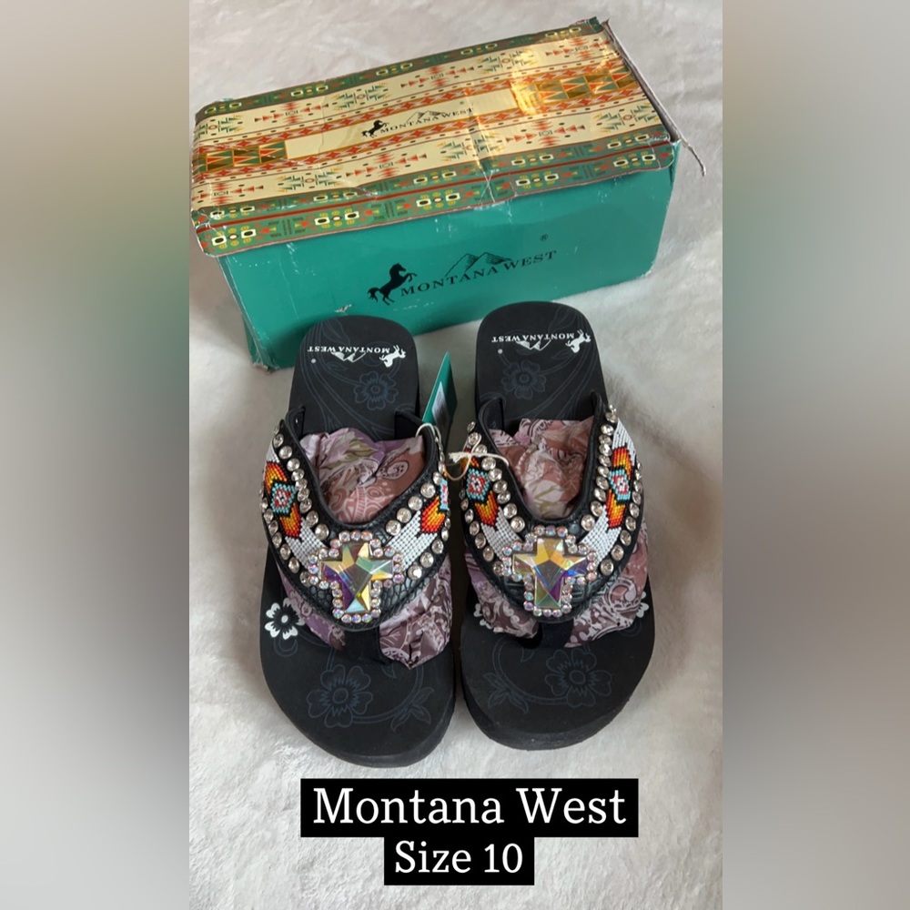 Montana West bling/beaded sandals